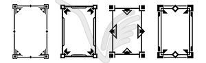 Set of geometric frames, in art deco style - vector clipart