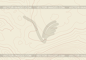 Topographic map background with altitude lines. - vector clip art