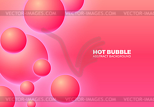 Abstract background with hot pink shiny balls - vector image