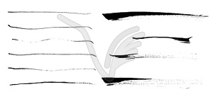 Set of brush strokes. Collection of grungy ink - vector clipart