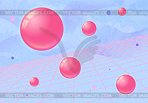 Retro-futuristic digital artwork with glossy - vector image