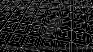 Abstract digital 3D surface with geometric grid - vector clipart