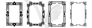 Set of geometric frames, in art deco style - vector clipart