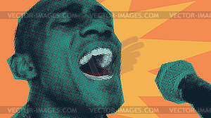 Pop art style portrait of jazz and blues singer - royalty-free vector image