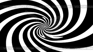 Swirling black and white pattern creates optical - vector image