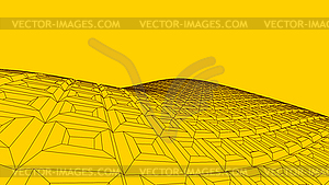 Abstract digital 3D surface with geometric grid - vector clipart / vector image