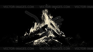 Burning campfire in retro vintage dotwork style. - vector image