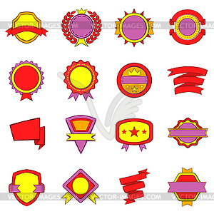 Seal and Ribbon set - color vector clipart