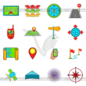 Navigation icons set - vector clip art