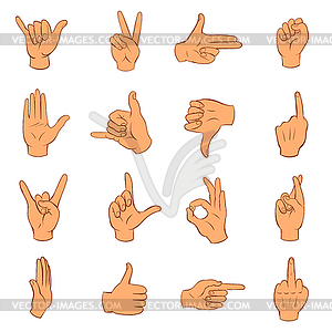 Hand icons set - vector clipart / vector image