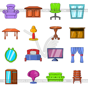 Furniture icons set - vector image