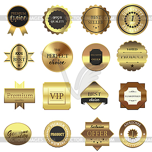 Golden labels set - vector clipart