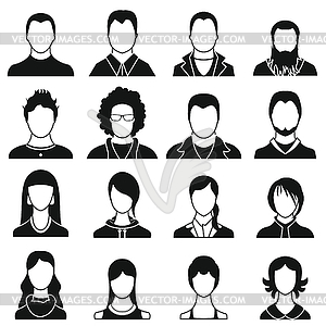 Avatars set icons - vector clipart