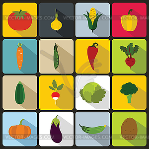 Vegetables icons set - vector clipart
