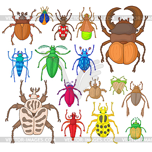 Bug icons set - vector clipart