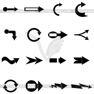 Arrow icons set, simple style - vector clip art