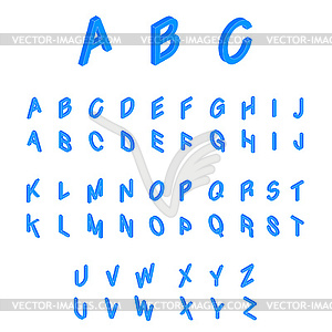 Isometric alphabet font - vector image