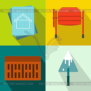 Architecture banners set, flat style - vector image