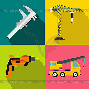 Architecture banners set, flat style - vector clipart