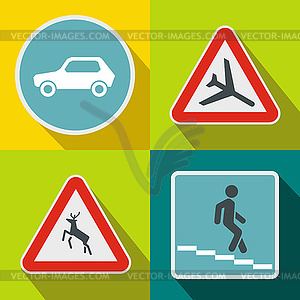 Road Sign banners set, flat style - vector image