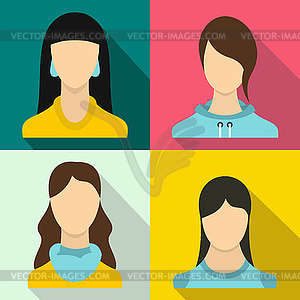 Woman banners set, flat style - vector clip art