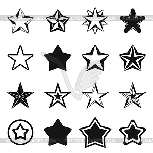 Star icons set, simple ctyle - royalty-free vector image