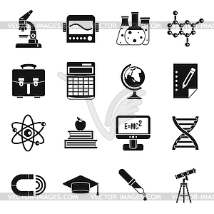 Education icons set, simple style - vector image