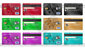 Набор кредитных карт, реалистичный стиль - клипарт в формате EPS