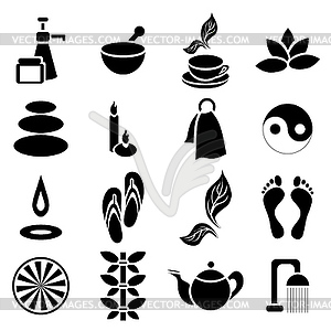 Spa icons set, simple style - vector image