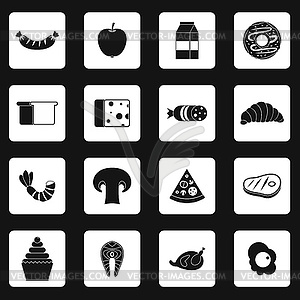 Food icons set, simple style - vector clipart