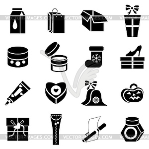 Packaging icons set, simple style - vector image