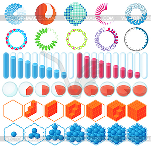 Набор иконок загрузки баров и предварительных загрузок - клипарт в формате EPS