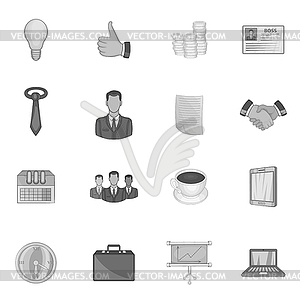 Business strategy icons set black monochrome style - royalty-free vector image