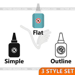 Insect spray icons set - vector clipart