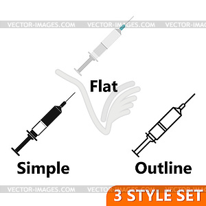 Syringe icons set - vector clipart