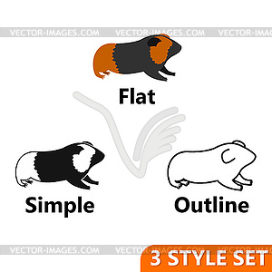 Hamster icons set - vector image