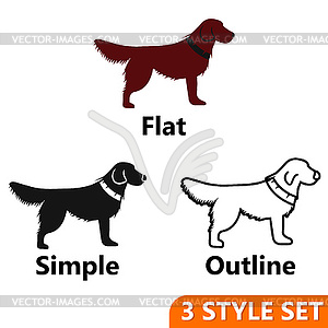 Dog icons set - vector clipart