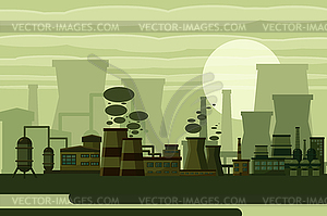 Thermal power plant concept - vector clipart