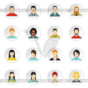 People icons set, flat style - vector clip art