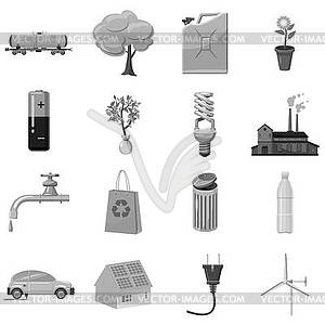 Ecology and environmental icons set - vector clipart