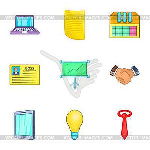 Corporation icons set, cartoon style - vector clipart / vector image