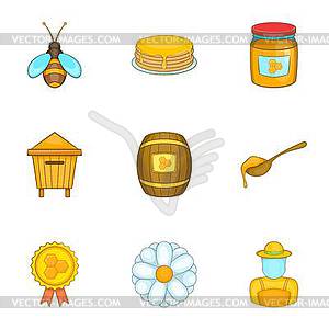 Apiary icons set, cartoon style - vector clipart / vector image