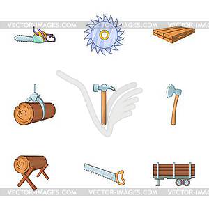 Cleaver icons set, cartoon style - vector clip art