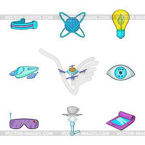 New thing icons set, cartoon style - vector clip art