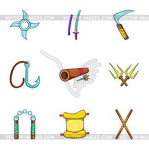 Scout icons set, cartoon style - vector clip art