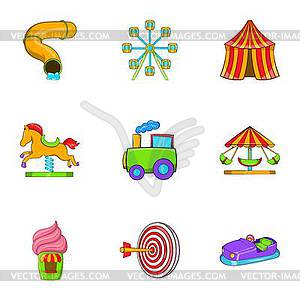 Entertainment for children icons set - vector clipart / vector image