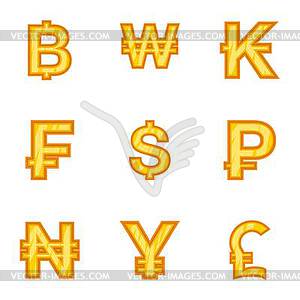 Finance icons set, cartoon style - vector image