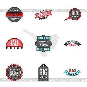 Big sale icons set, cartoon style - vector clipart / vector image