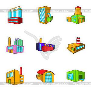 Production icons set, cartoon style - vector image