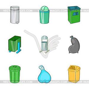 Scum icons set, cartoon style - vector clipart